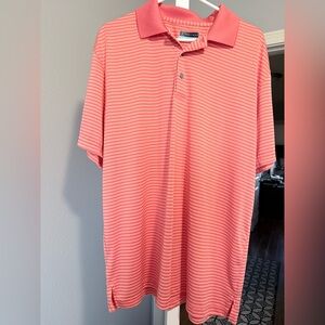 PGA Tour Coral Striped Polo Shirt